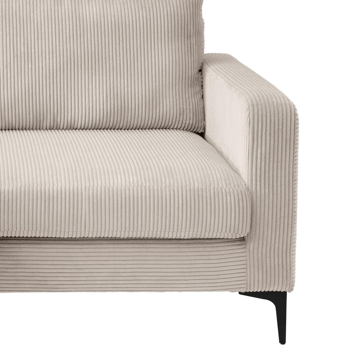 Ecksofa Eliza, Beige S: 204x153 cm - Beige/Schwarz, Basics, Textil (204/153cm) - Livetastic