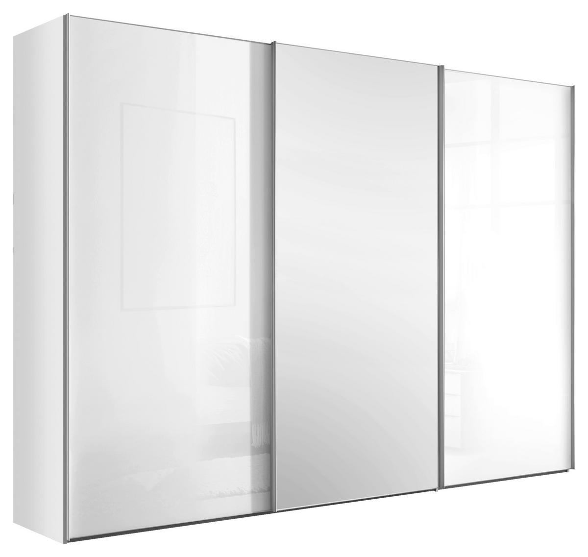 Šatní skříň LUMOS - bílá/barvy hliníku, Konvenční, kov/kompozitní dřevo (249/222/68cm)