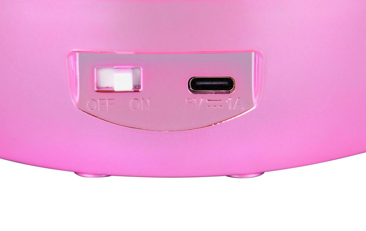 LED-TISCHLEUCHTE Glitzerkugel, pink, 0,80W - Pink/Transparent, Trend, Kunststoff (17.5/12,5/14,5cm)