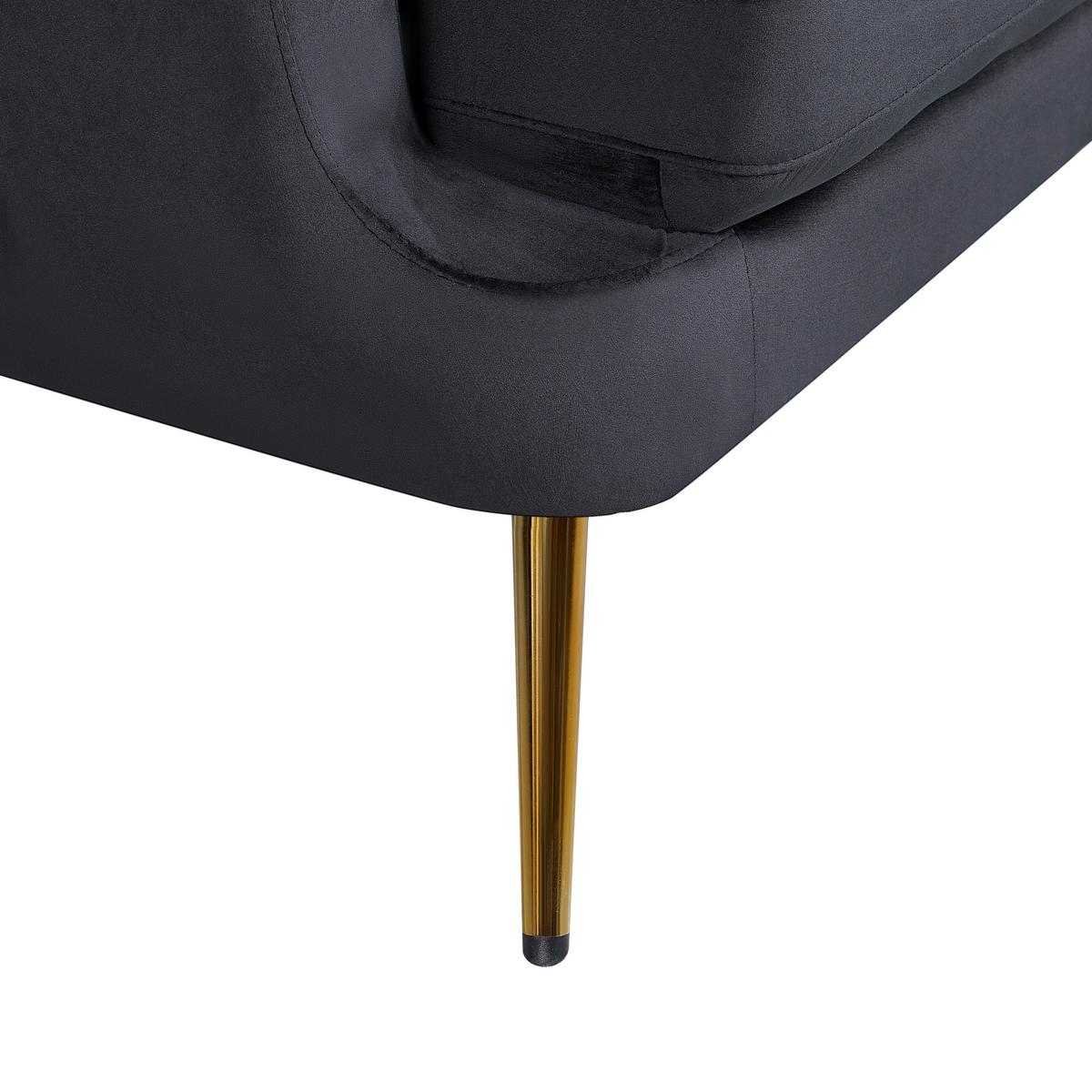 Fotel Lita - fekete/sötétzöld, Modern, textil/fém (89/78/83cm) - Ti'me