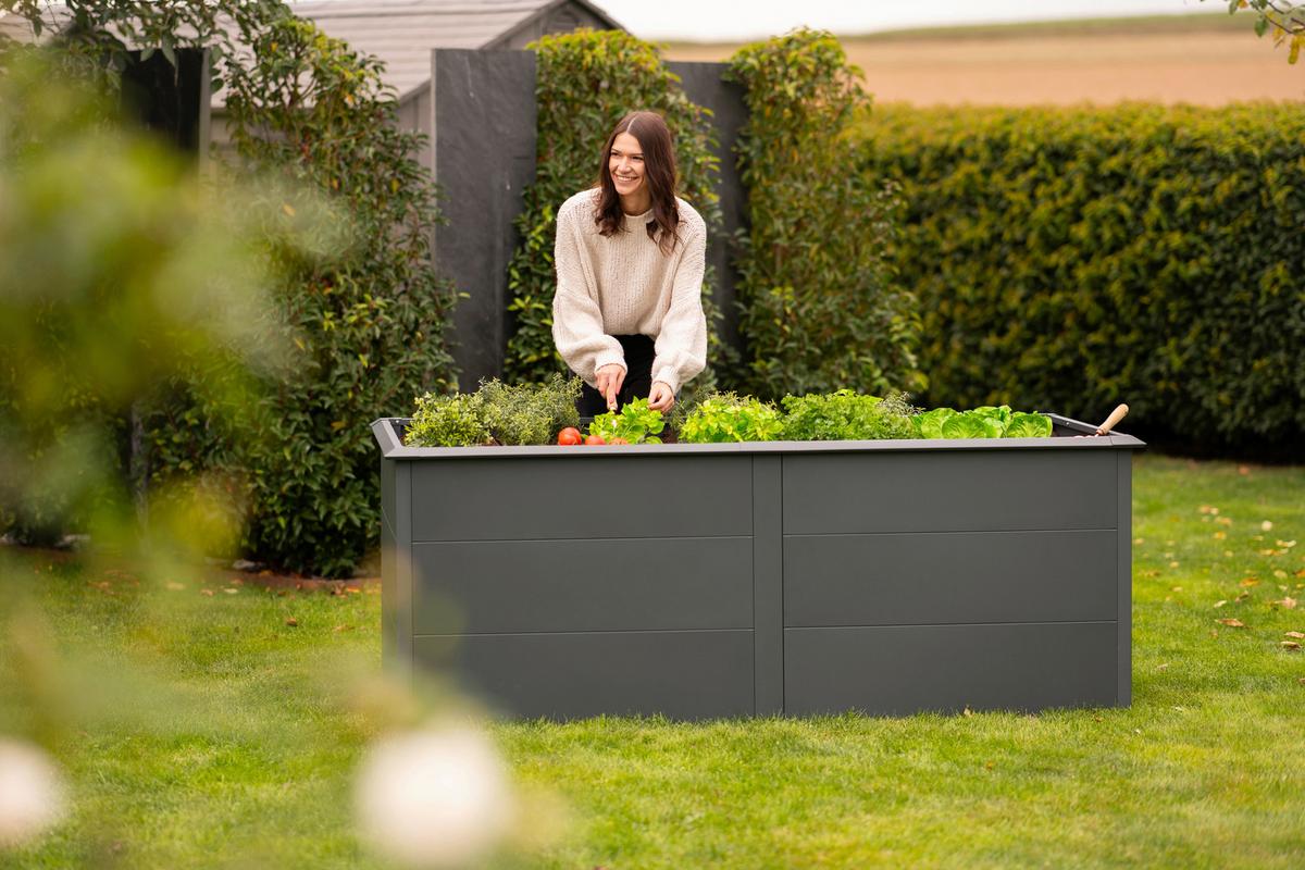 Hochbeet Primus XL - Anthrazit, KONVENTIONELL, Metall (100/200/77cm)