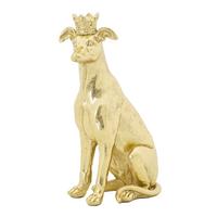 Skulptur Dog Gold Goldfarben, B: 20 cm - Goldfarben, Basics, Kunststoff (20/33/12.5cm)