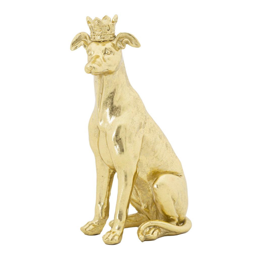 Skulptur Dog Gold goldfarben, B: 20 cm