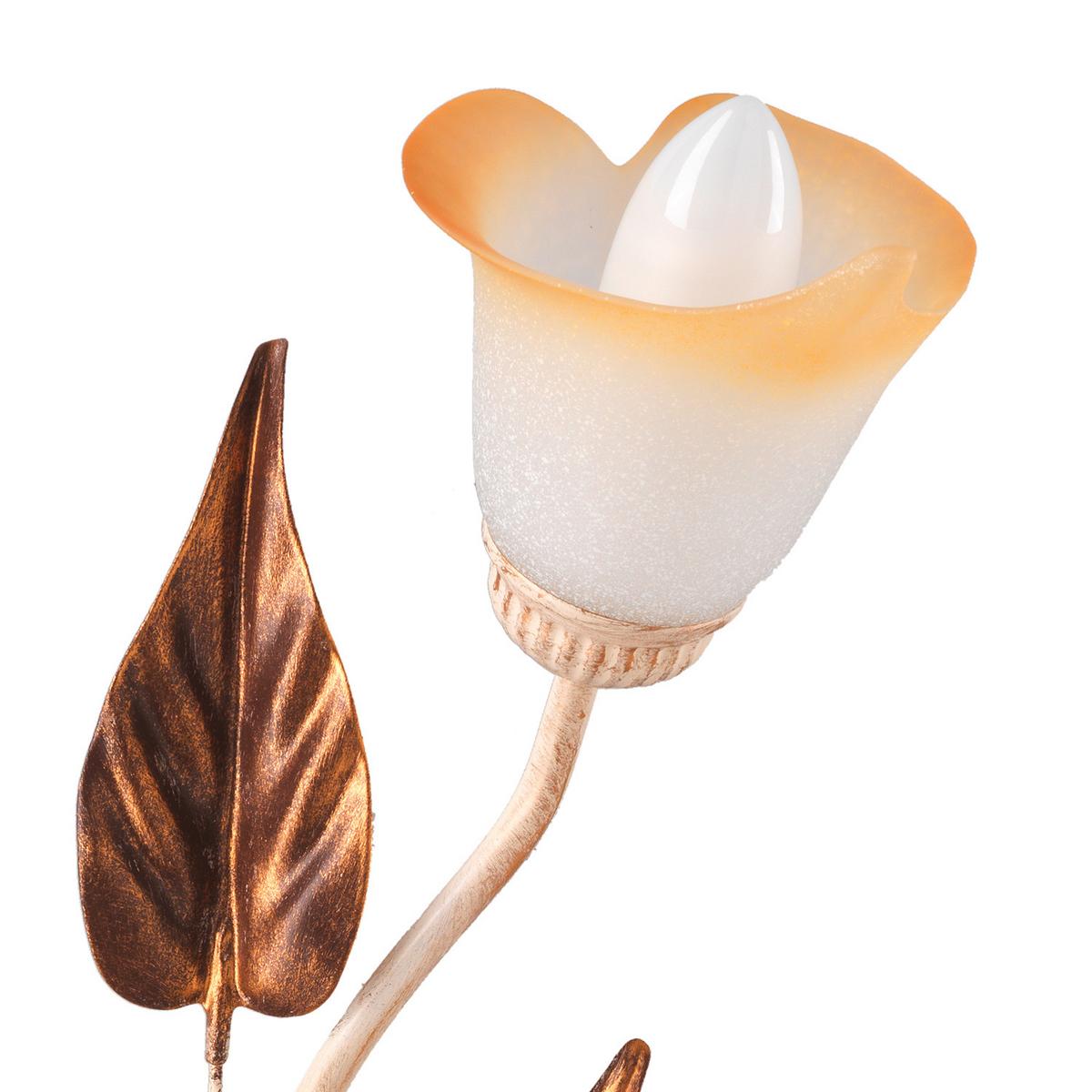 Deckenleuchte 4647/Pl2 - Beige/Weiß, Natur, Glas/Metall (60/23/26cm)