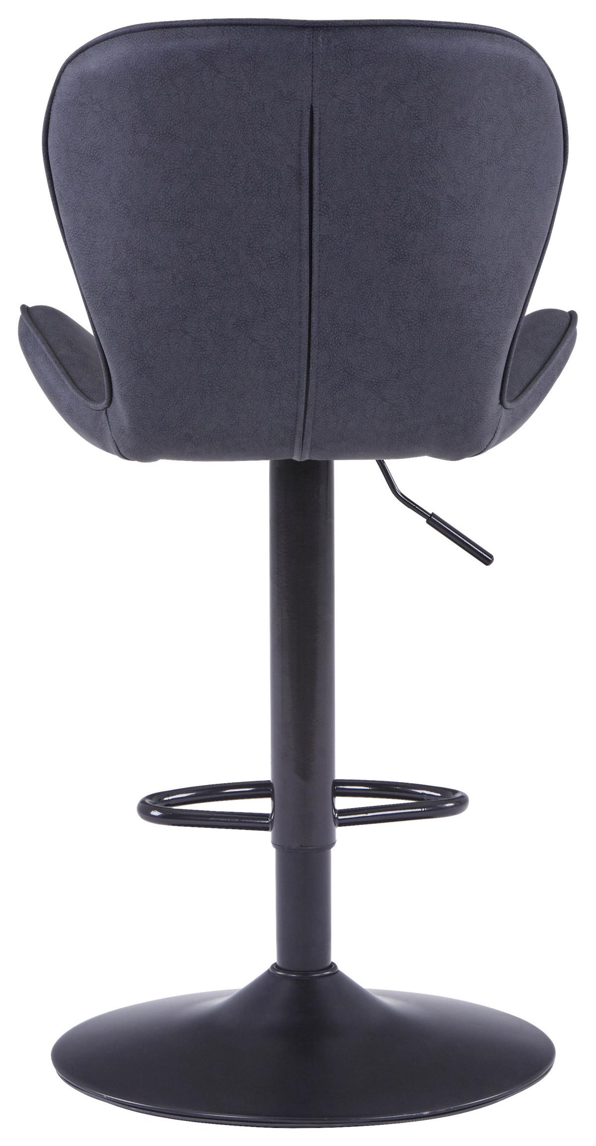 Barhocker höhenverstellbar mit Lehne Klaus Grau/Schwarz - Dunkelgrau/Schwarz, MODERN, Textil/Metall (48/94-114/53cm)