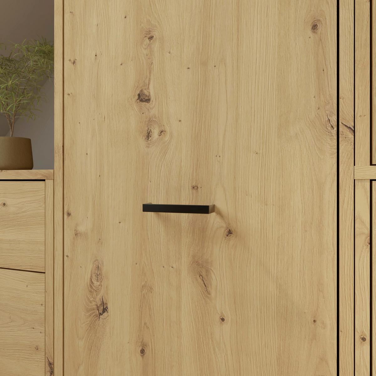 Drehtürschrank Kivo Eiche Artisan Dekor, B: 90 Cm - Eiche Artisan, Basics, Holzwerkstoff (90/129,8/52,1cm)