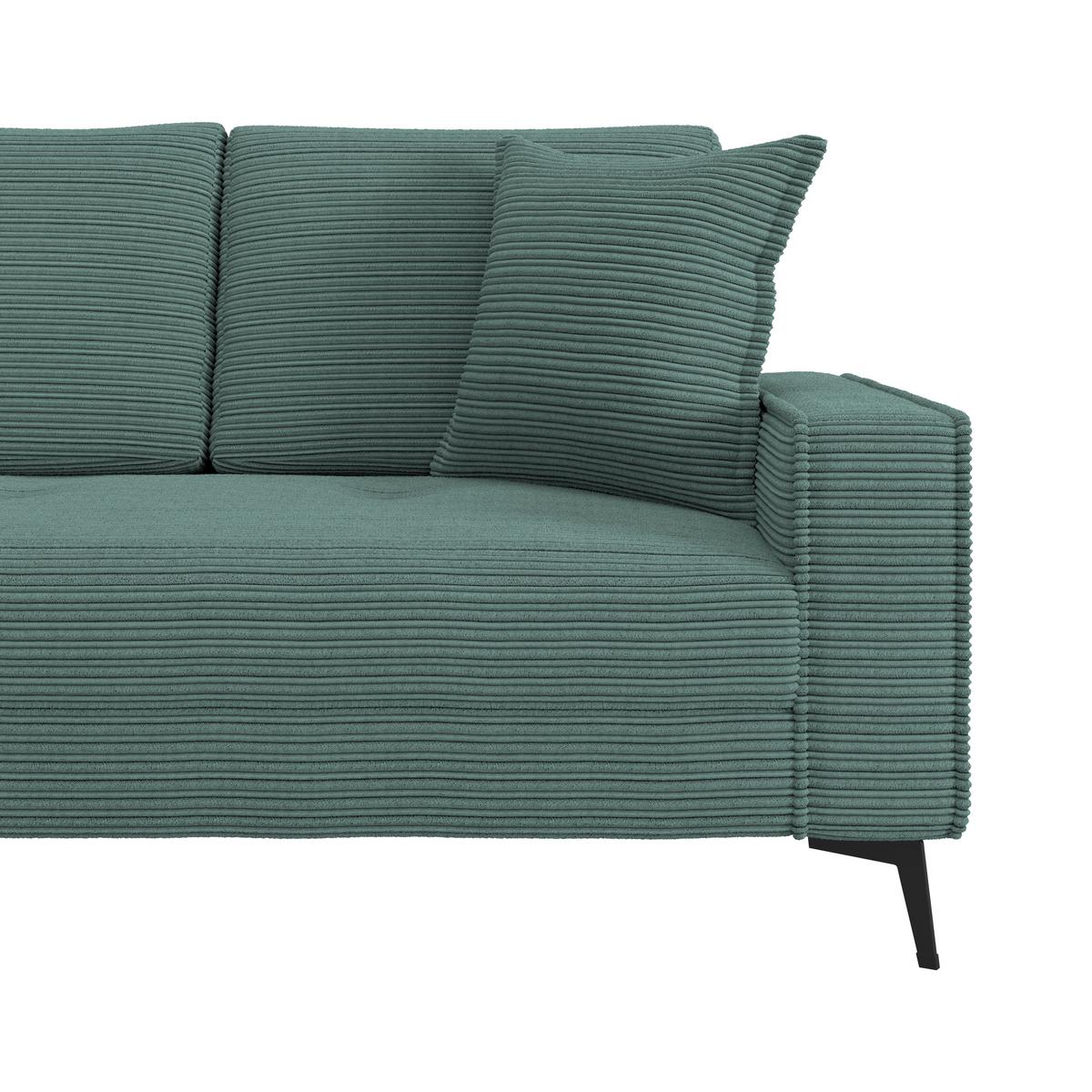 Ecksofa Zero Petrol 173x286 cm - Petrol/Schwarz, Trend, Textil (173/286cm)