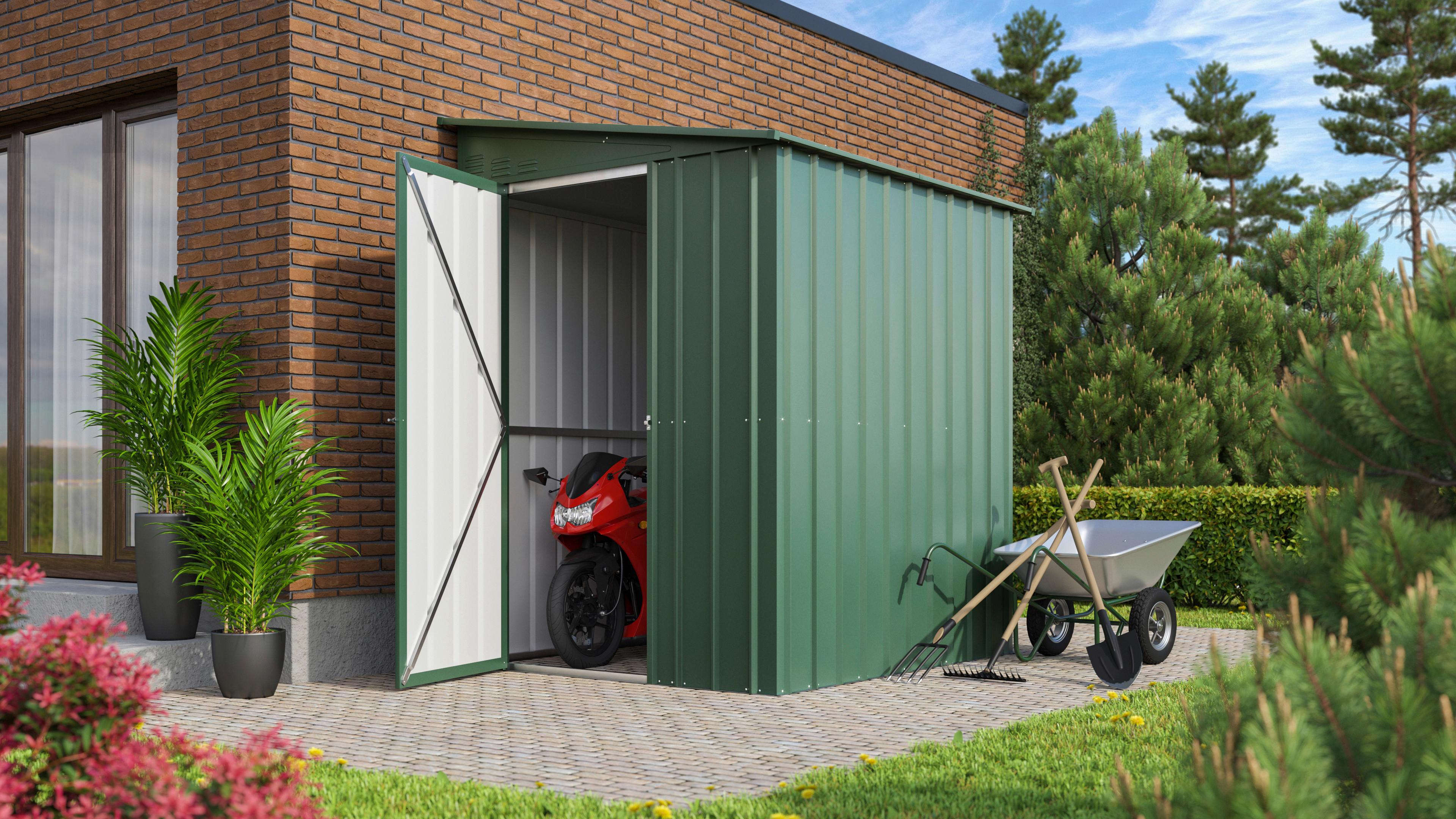 Gerätehaus Ohne Boden Lean To 56 Anlehnhaus - Grün, Basics, Metall (155/203/180cm)