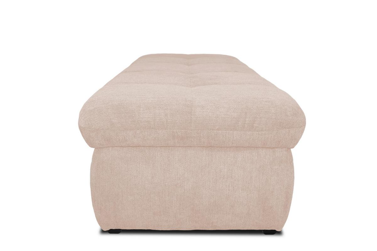 Hockerbank Moric Mikrofaser Beige H: 43 Cm Inkl. Stauraum - Chromfarben/Beige, KONVENTIONELL, Textil (136/43/64cm) - MID.YOU
