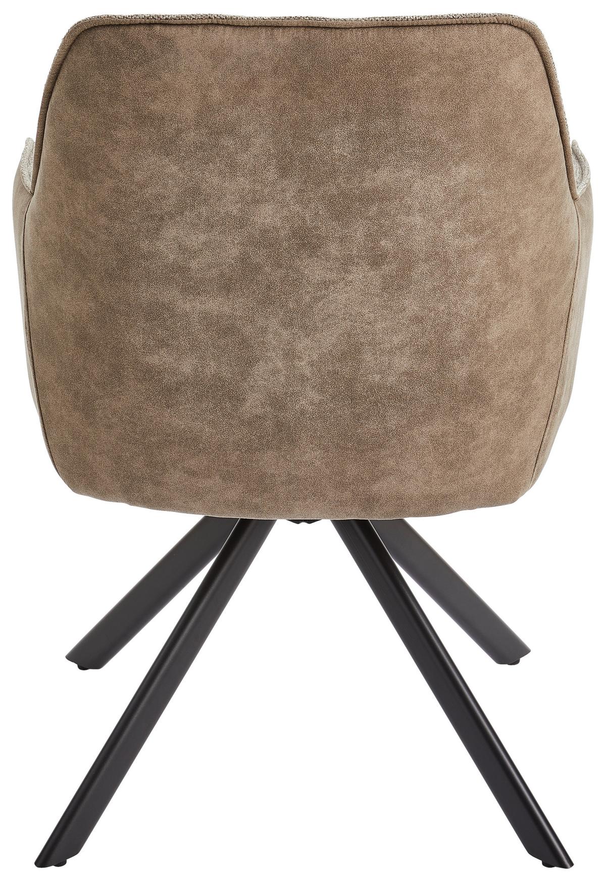 Armlehnstuhl Jule - Schwarz/Braun, MODERN, Holz/Textil (60/87/65cm) - Livetastic