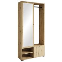 ŠATNA DINO - dub artisan, Trend, kompozitní dřevo (90/190/33cm) - MID.YOU