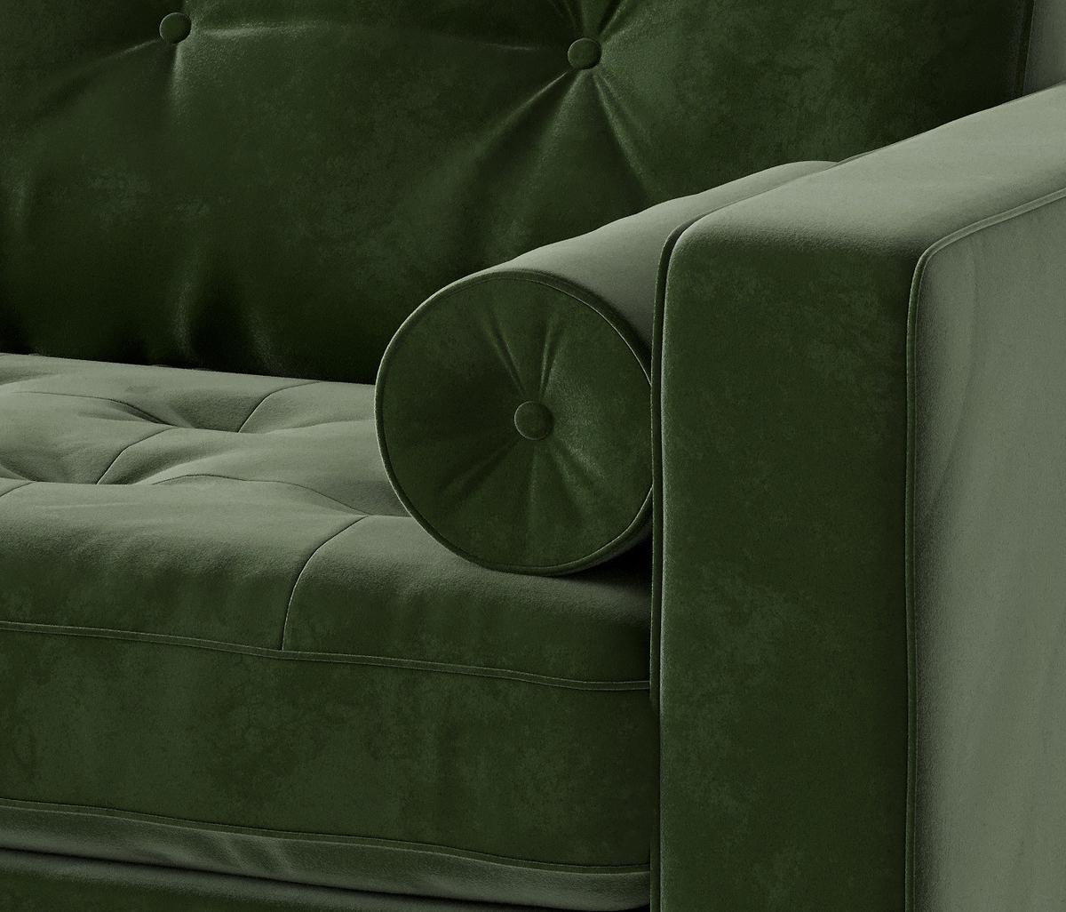 Ecksofa Scott - Edelstahlfarben/Olivgrün, Design, Textil (259/205cm) - Livetastic