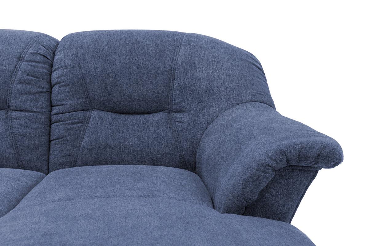 Ecksofa mit Schlaffunktion Sarafina Dunkelblau 232x146 cm - Schwarz/Dunkelblau, KONVENTIONELL, Textil (232/146cm) - MID.YOU