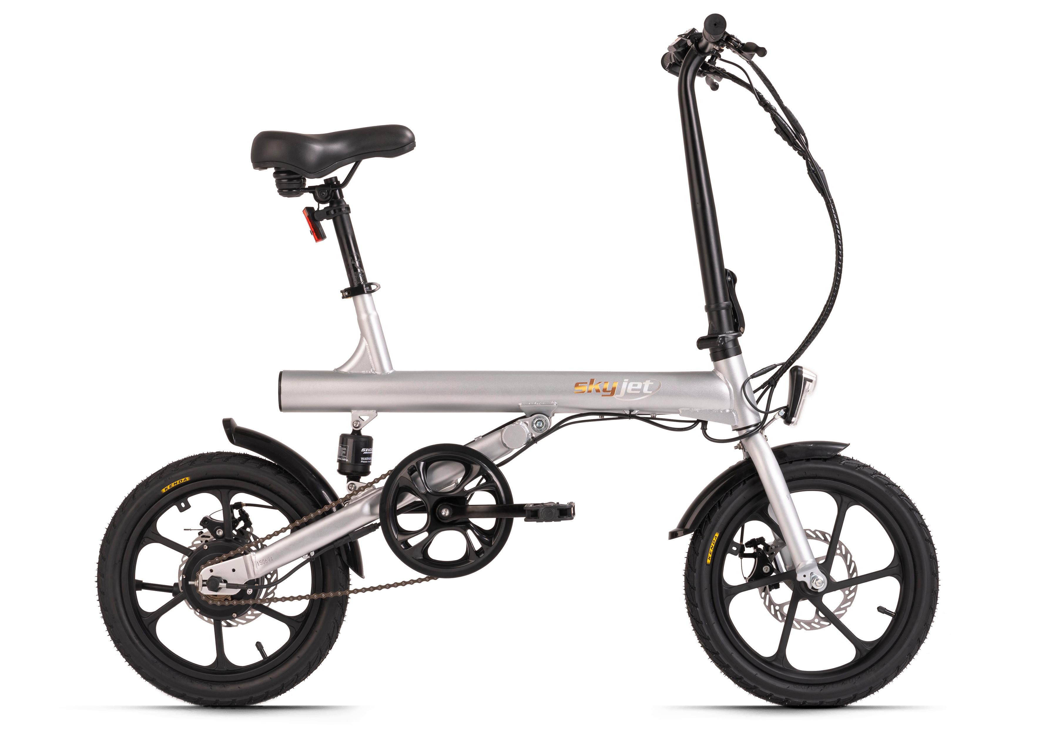 E-bike Faltrad 155e Silbern 16 Zoll, 45 Km Reichweite - Silberfarben, Basics, Metall (180/70/100cm)