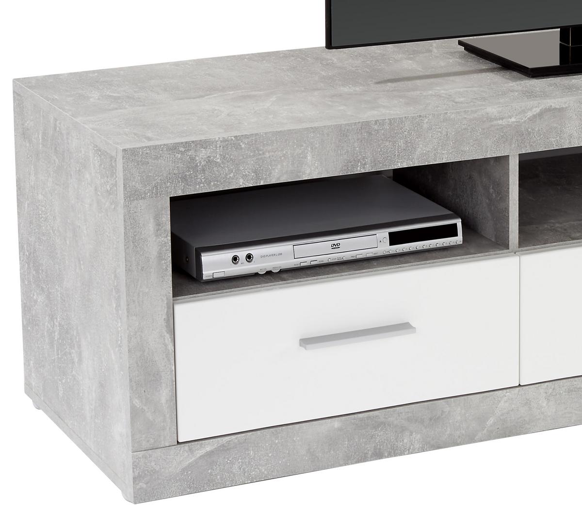 Odporúčaná kombinácia MALTA - BETON 6 - sivá/biela, Modern, kompozitné drevo/plast (329/197/42cm)
