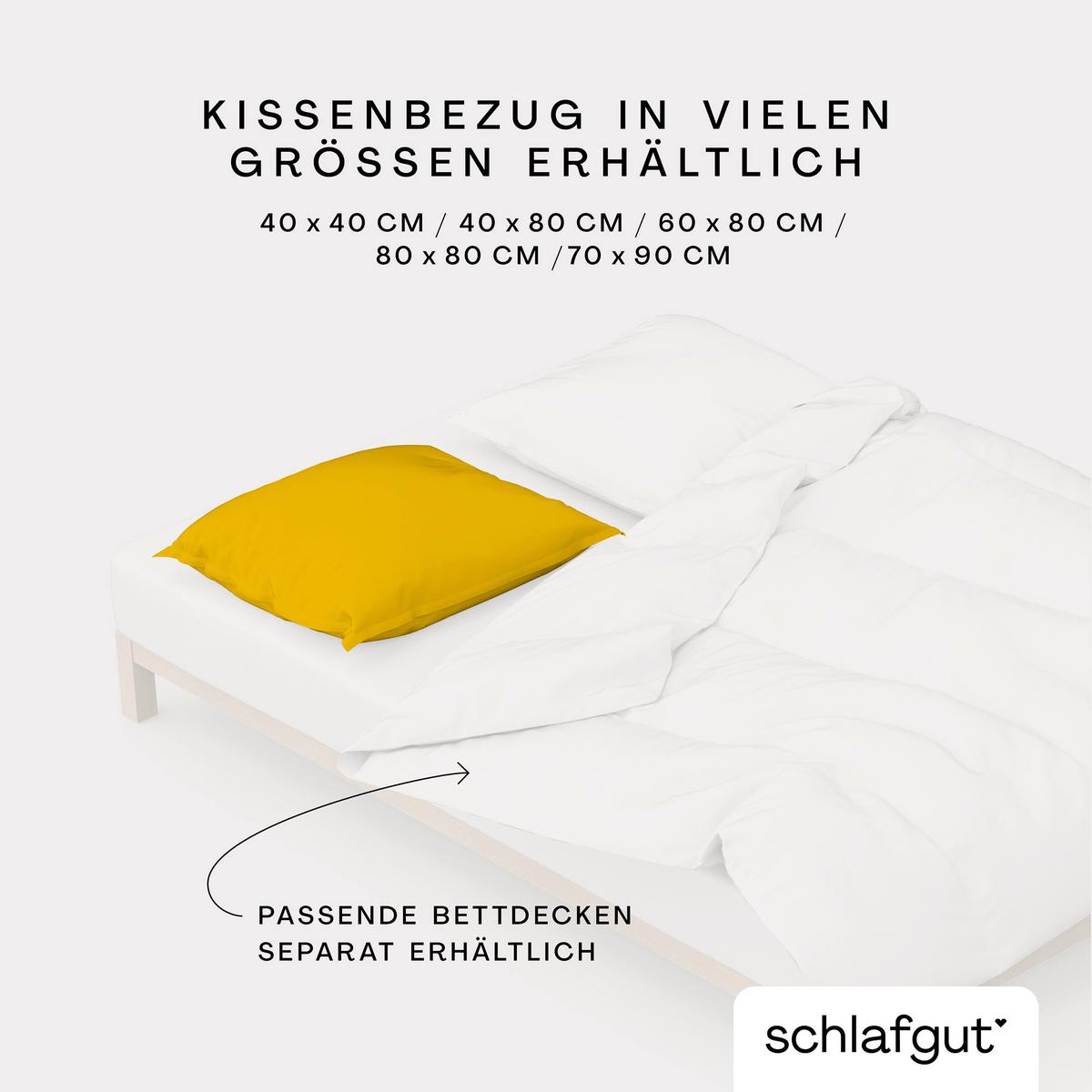 Kopfpolsterbezug Woven Satin - Dunkelgelb, Basics, Textil (40/80cm) - Schlafgut