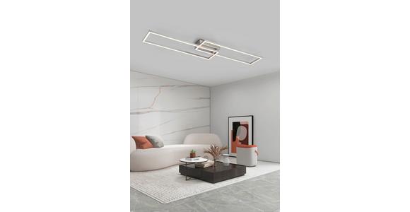 LED-Deckenleuchte Suna - Alufarben/Nickelfarben, MODERN, Kunststoff/Metall (93/22/6,5cm) - Luca Bessoni