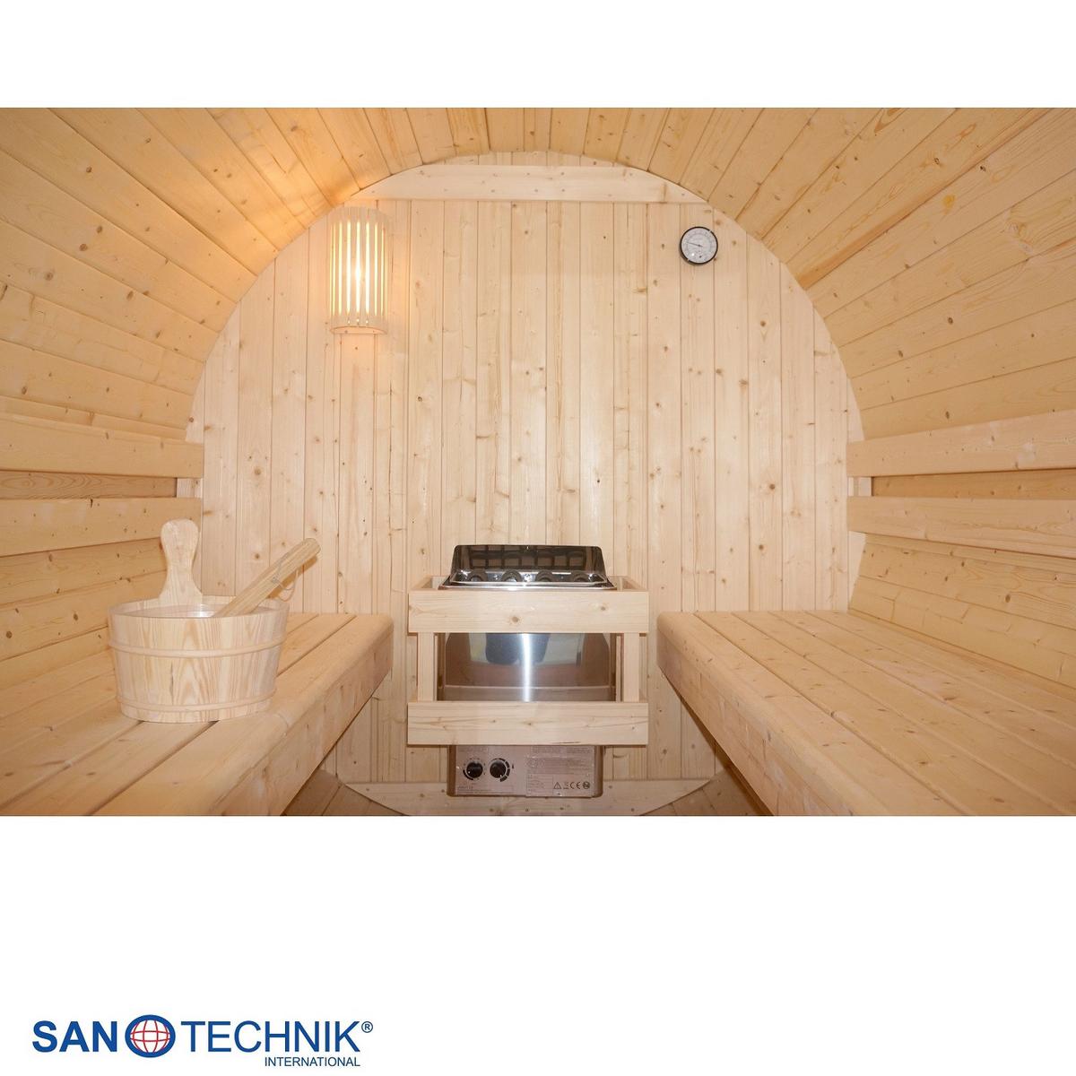 SAUNAFASS Tromsö Fichtefarben B: 220 cm - Fichtefarben, KONVENTIONELL, Glas/Holz (189/220/191,5cm) - Sanotechnik