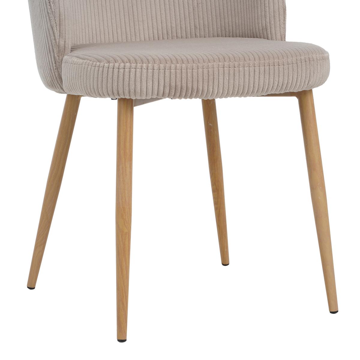 Vierfußstuhl Feri Webstoff Beige, B: 49 cm - Beige/Naturfarben, KONVENTIONELL, Textil/Metall (49/78/58cm) - MID.YOU