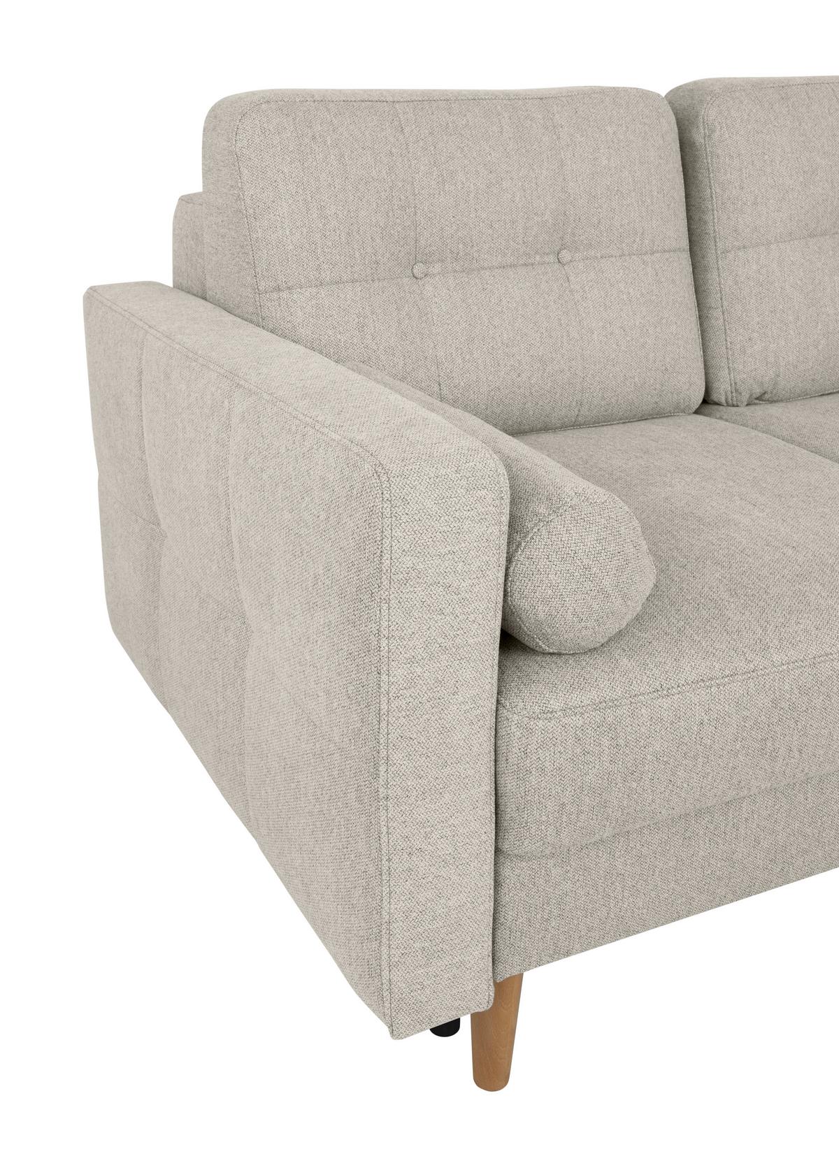 Ecksofa Noret, Beige S: 223x157 Cm - Beige/Buchefarben, Design, Textil (223/157cm) - MID.YOU