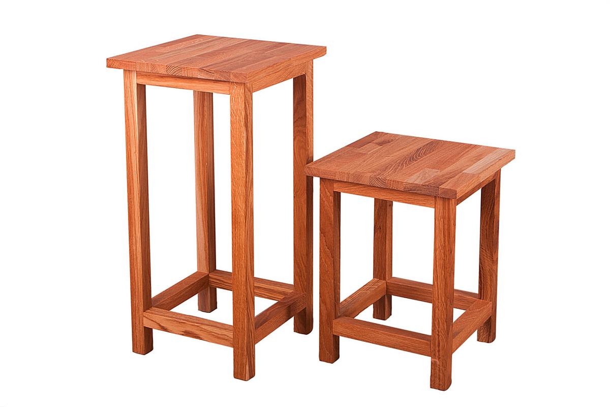 Gartenhocker Echtholz Eichefarben Geölt - Eichefarben, Basics, Holz (30/60/30cm) - Gardenson