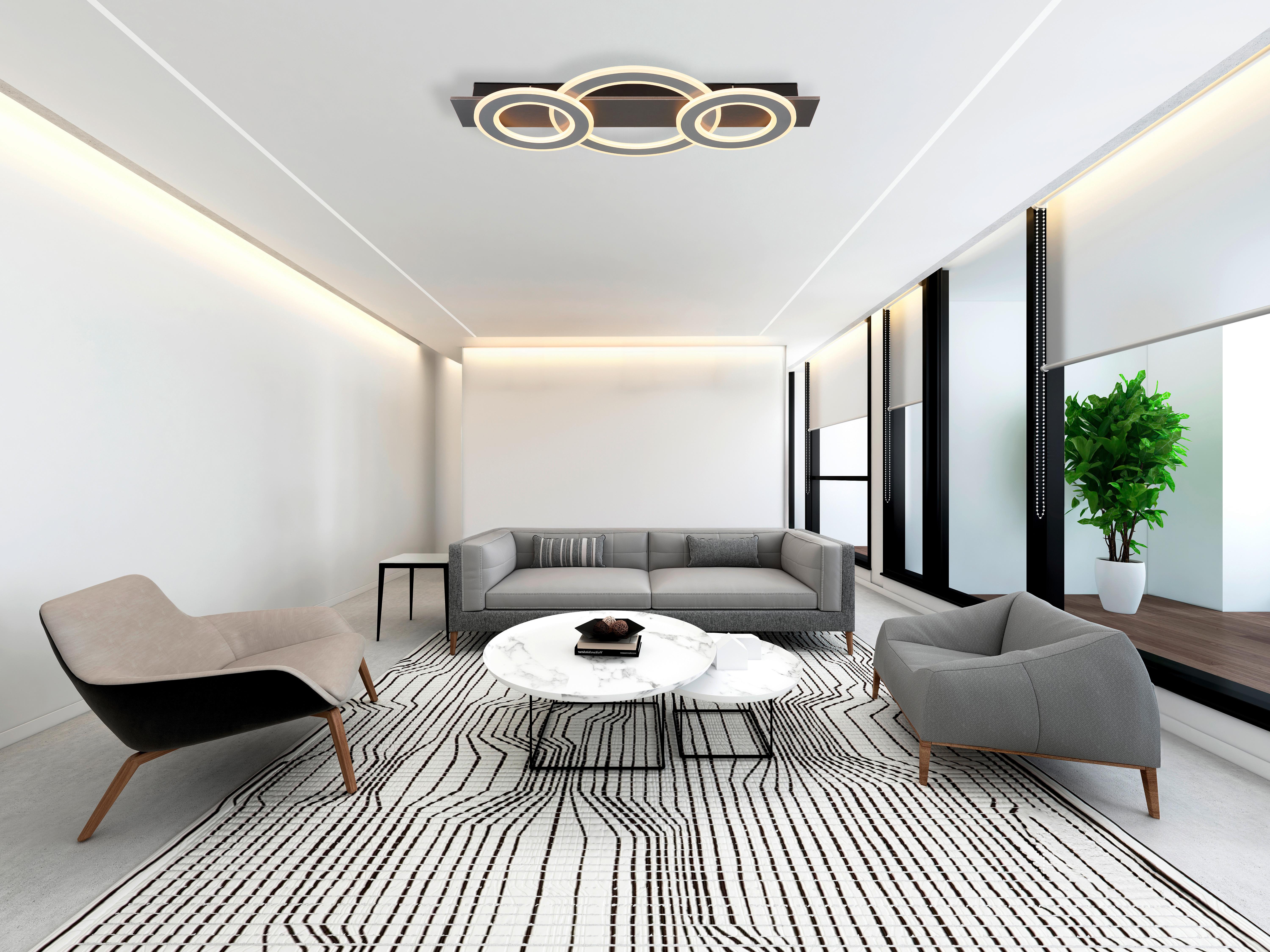 LED-Deckenleuchte, 3000k 48034-50 Jayden - Anthrazit/Opal, Design, Kunststoff/Metall (73/35/7cm) - Globo