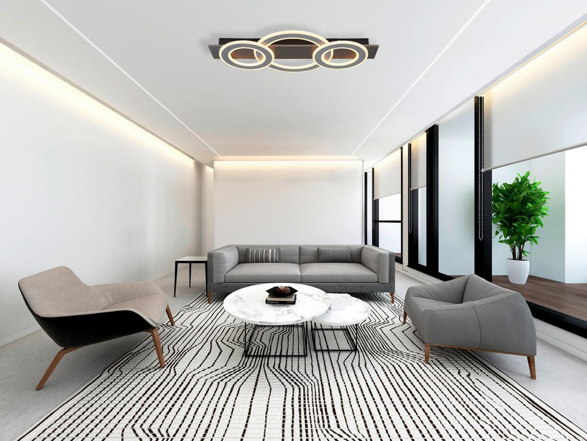 LED-Deckenleuchte, 3000k 48034-50 Jayden - Anthrazit/Opal, Design, Kunststoff/Metall (73/35/7cm) - Globo