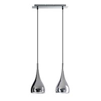 Hängeleuchte Style H: 140 Cm 2-Flammig Chromfarben - Chromfarben, Trend, Metall (40/8/140cm) - Näve