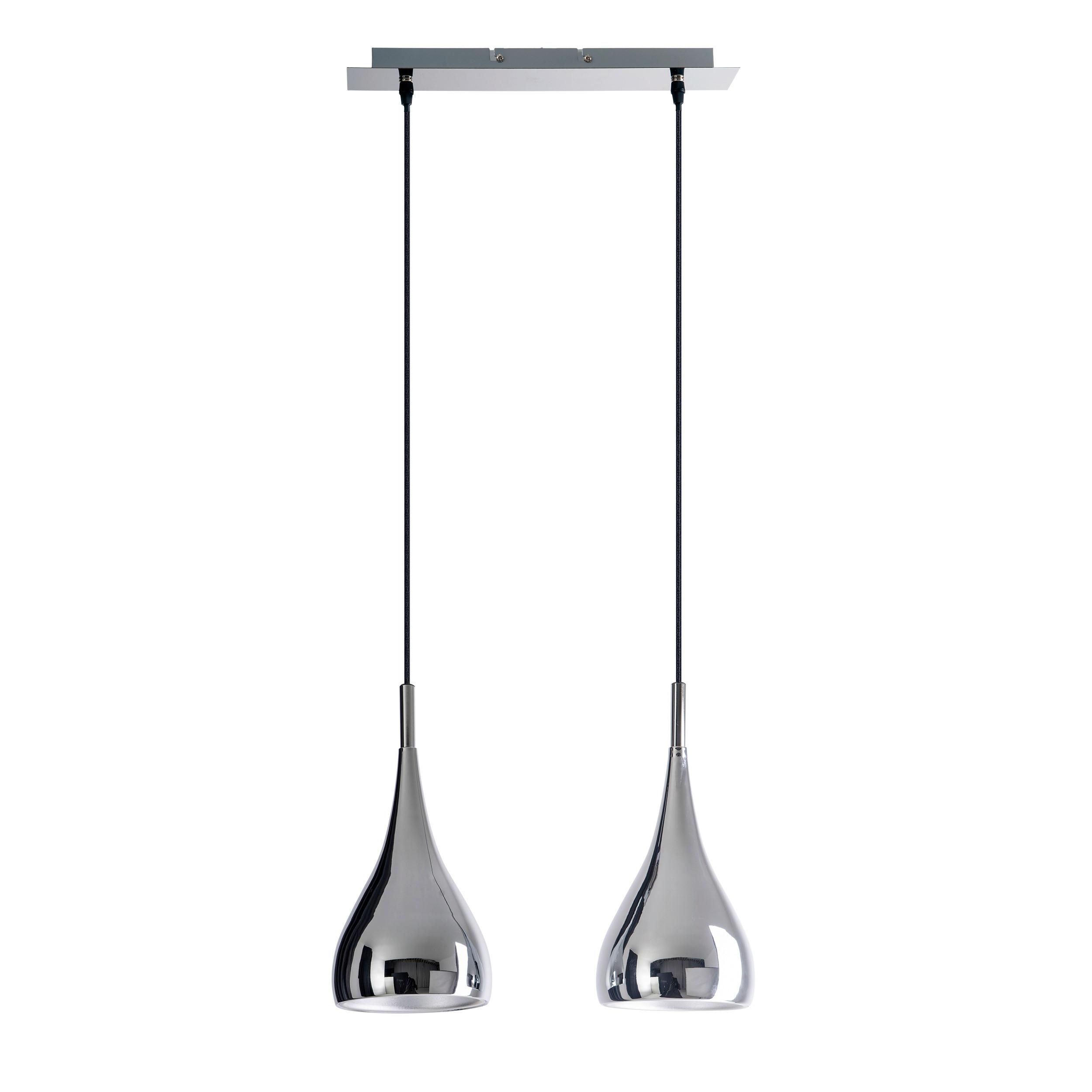 Hängeleuchte Style H: 140 cm 2-Flammig Chromfarben