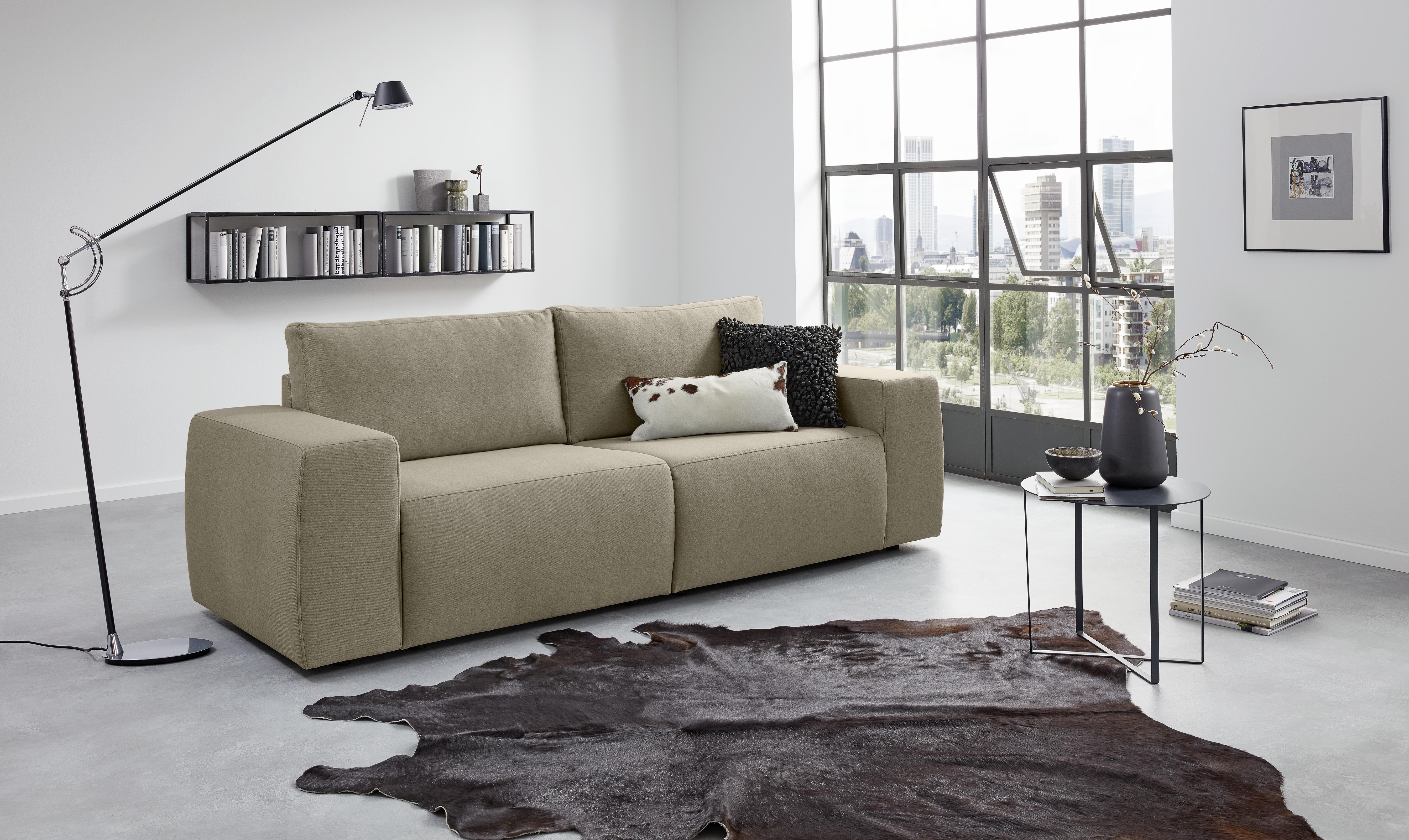 2-sitzer-sofa Looks Ii Schlammfarben - Schlammfarben/Schwarz, Design, Textil (242/87/89cm) - LOOKS by W.Joop