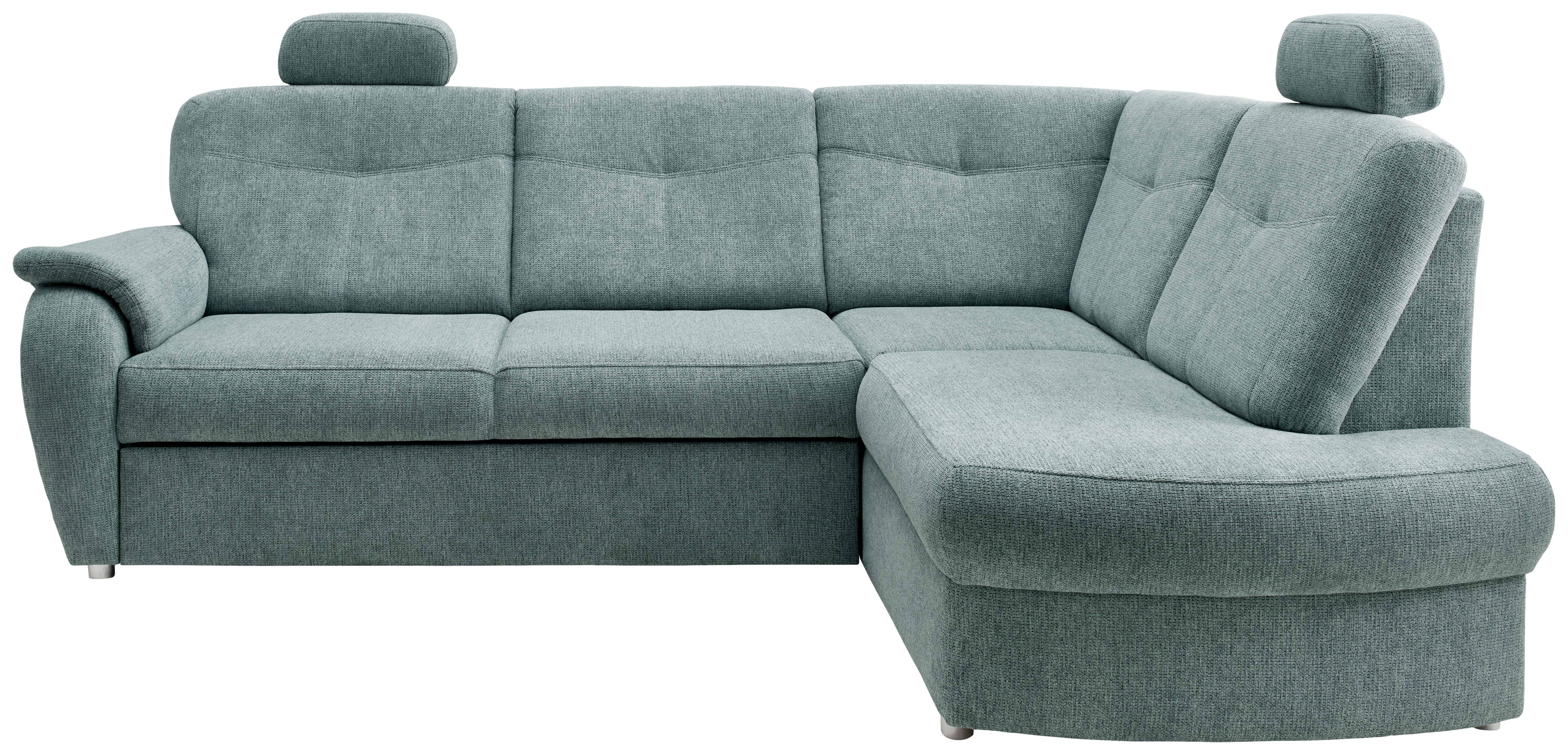 Eckschlafsofa Rosali Mintgrün S: 264x180 cm - Chromfarben/Mintgrün, MODERN, Textil (264/180cm) - Livetastic