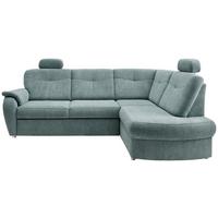 Eckschlafsofa Rosali Mintgrün S: 264x180 cm - Chromfarben/Mintgrün, MODERN, Textil (264/180cm) - Livetastic