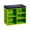 Schuhregal 4 Ablagen 5 Paar Grün H: 48 cm - Schwarz/Grün, Basics, Holzwerkstoff/Textil (51,5/48/29,5cm) - Kesper