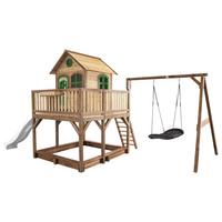 Spielturm A030.158.90 - Weiß/Braun, KONVENTIONELL, Holz (613/291/277cm) - Ambia Garden