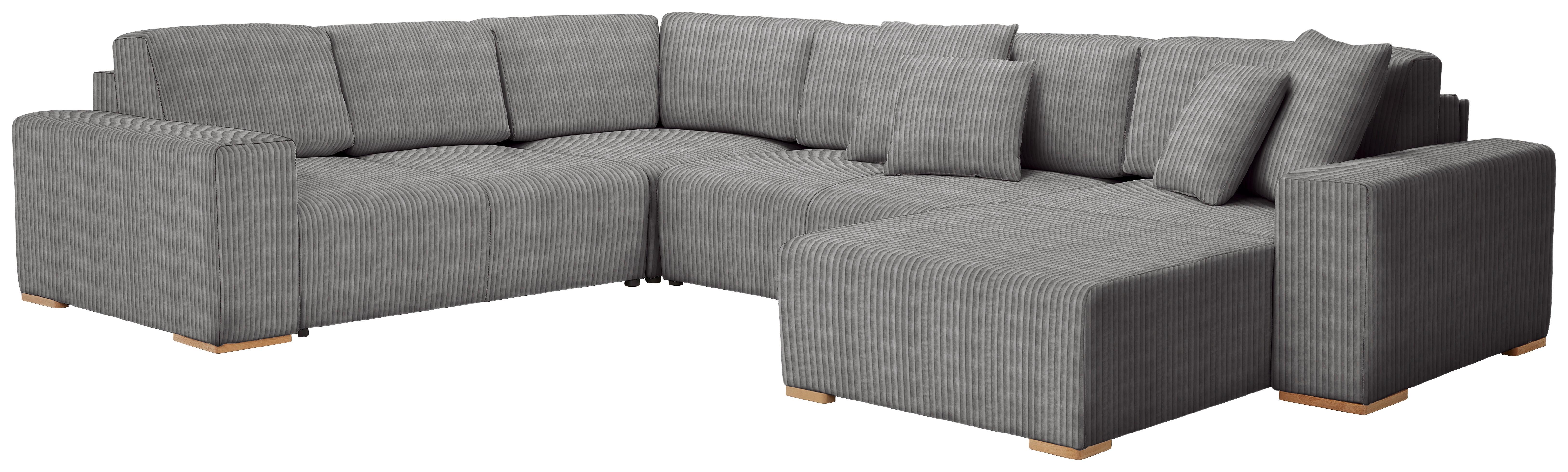 Wohnlandschaft Vouge Grau U: 283x371x208 cm - Buchefarben/Schwarz, KONVENTIONELL, Textil (283/371/208cm) - Livetastic