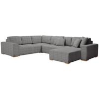 Wohnlandschaft Vouge Grau U: 283x371x208 cm - Buchefarben/Schwarz, KONVENTIONELL, Textil (283/371/208cm) - Livetastic