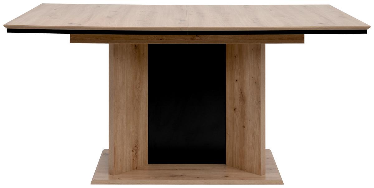 Étkezőasztal Novara 80a - fekete/Artisan tölgy, Modern, faalapú anyag (160-200cm) - P & B