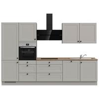 Kuchyňská linka 330 cm, kamenná sivá supermatná - šedá/černá, Moderní, kov/kompozitní dřevo (330cm) - Nobilia