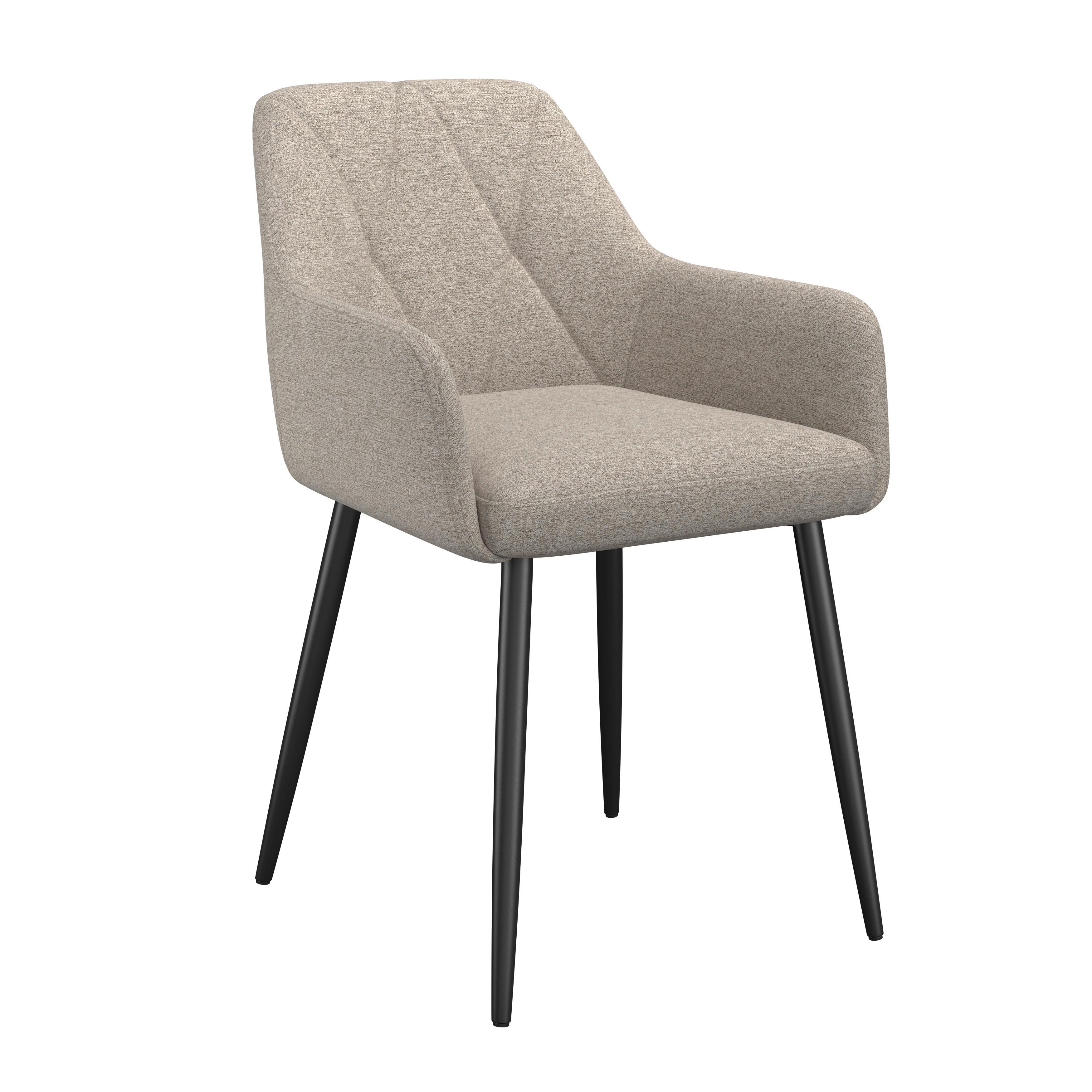 Armlehnstuhl Hardy Giga Webstoff beige, B: 57cm - Beige/Schwarz, MODERN, Textil/Metall (57/86/64cm)