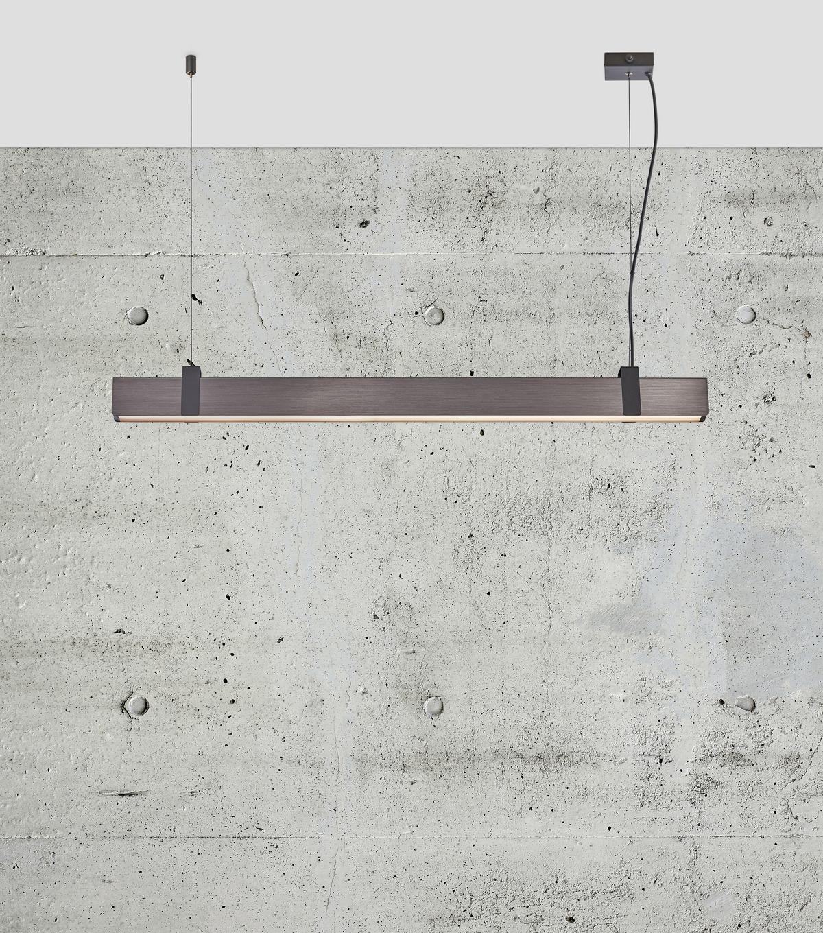 Hängeleuchte Lilt Dunkelgrau B: 115 cm - Dunkelgrau, Design, Metall (115/4,3cm) - Nordlux