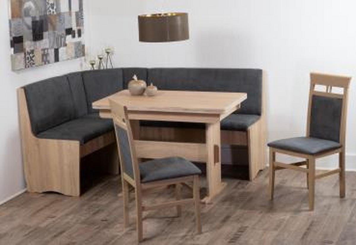 Eckbankgruppe Duisburg Maibso Titanic Grau/eiche D. B: 165cm - Grau/Sonoma Eiche, KONVENTIONELL, Holz/Holzwerkstoff (165/89/125cm) - MID.YOU