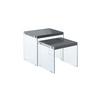 Beistelltisch 2er-set Elementary Glas, Schwarz - Klar/Schwarz, Basics, Glas/Holzwerkstoff - Kayoom