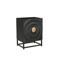 NACHTKÄSTCHEN Schwarz B: 45cm - Goldfarben/Schwarz, Basics, Holz/Metall (45/60/35cm) - Livetastic