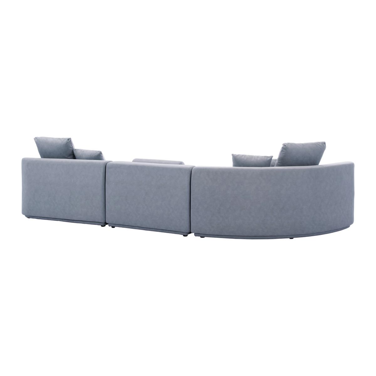 Sedací souprava Anna modrošedá - šedá/bílá, Moderní, dřevo/textil (360/71/134cm) - Bessagi Home
