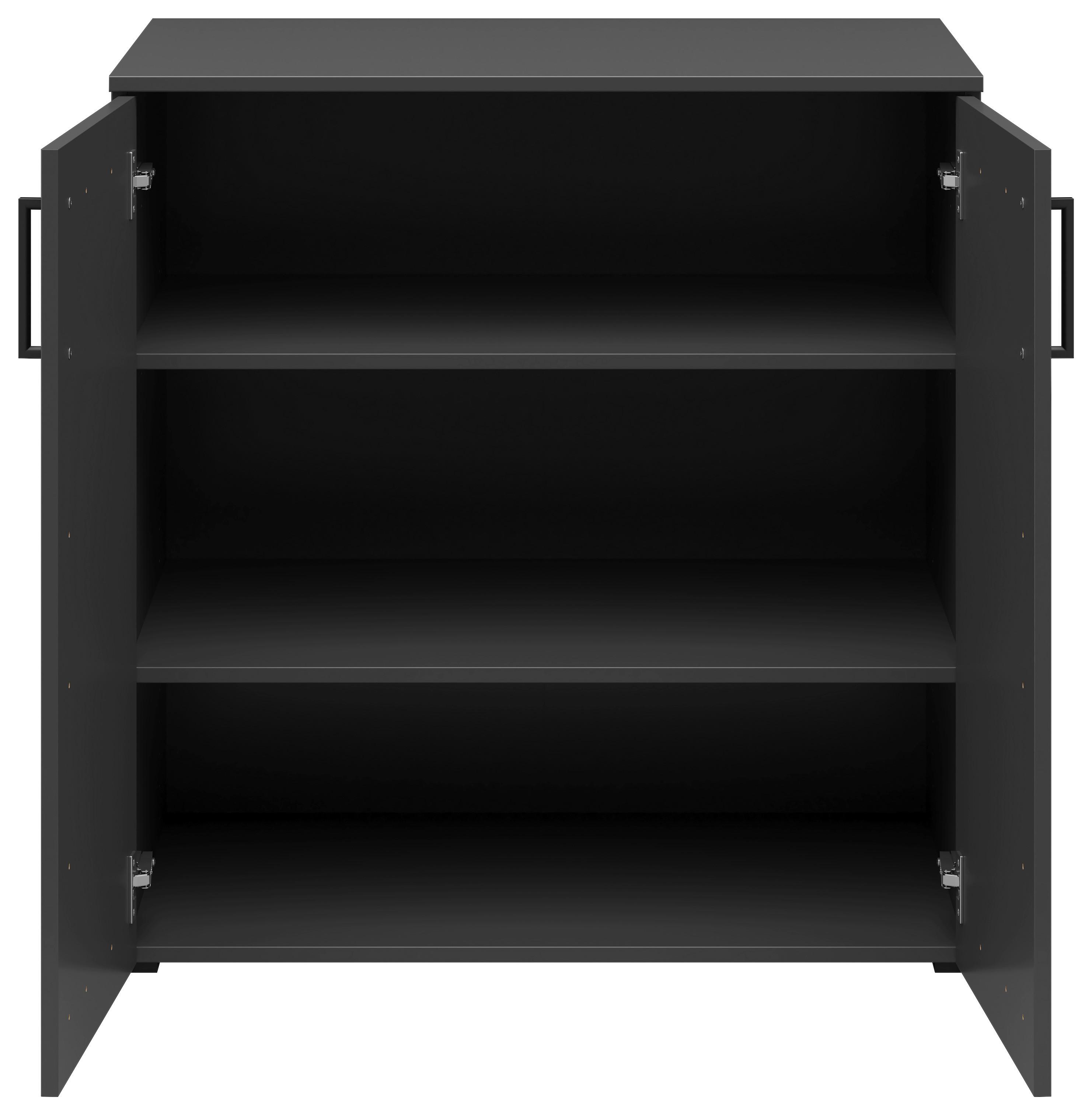 Komoda Cabinet š: 80 cm - černá/barvy grafitu, Moderní, kompozitní dřevo/plast (80/83/52cm)