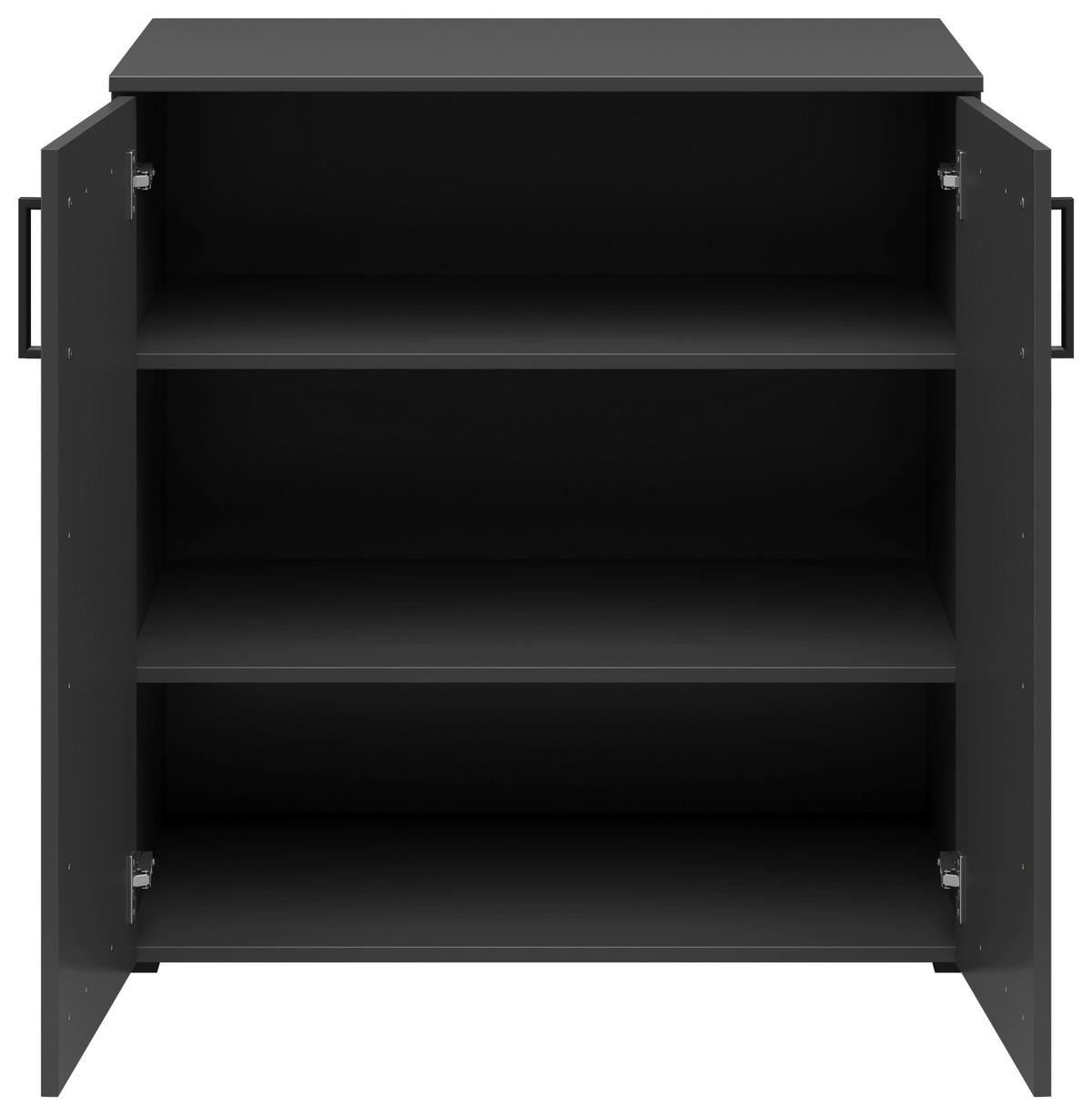 Komoda MULTISTAURAUM š: 80 cm - černá/barvy grafitu, Moderní, kompozitní dřevo/plast (80/83/52cm)