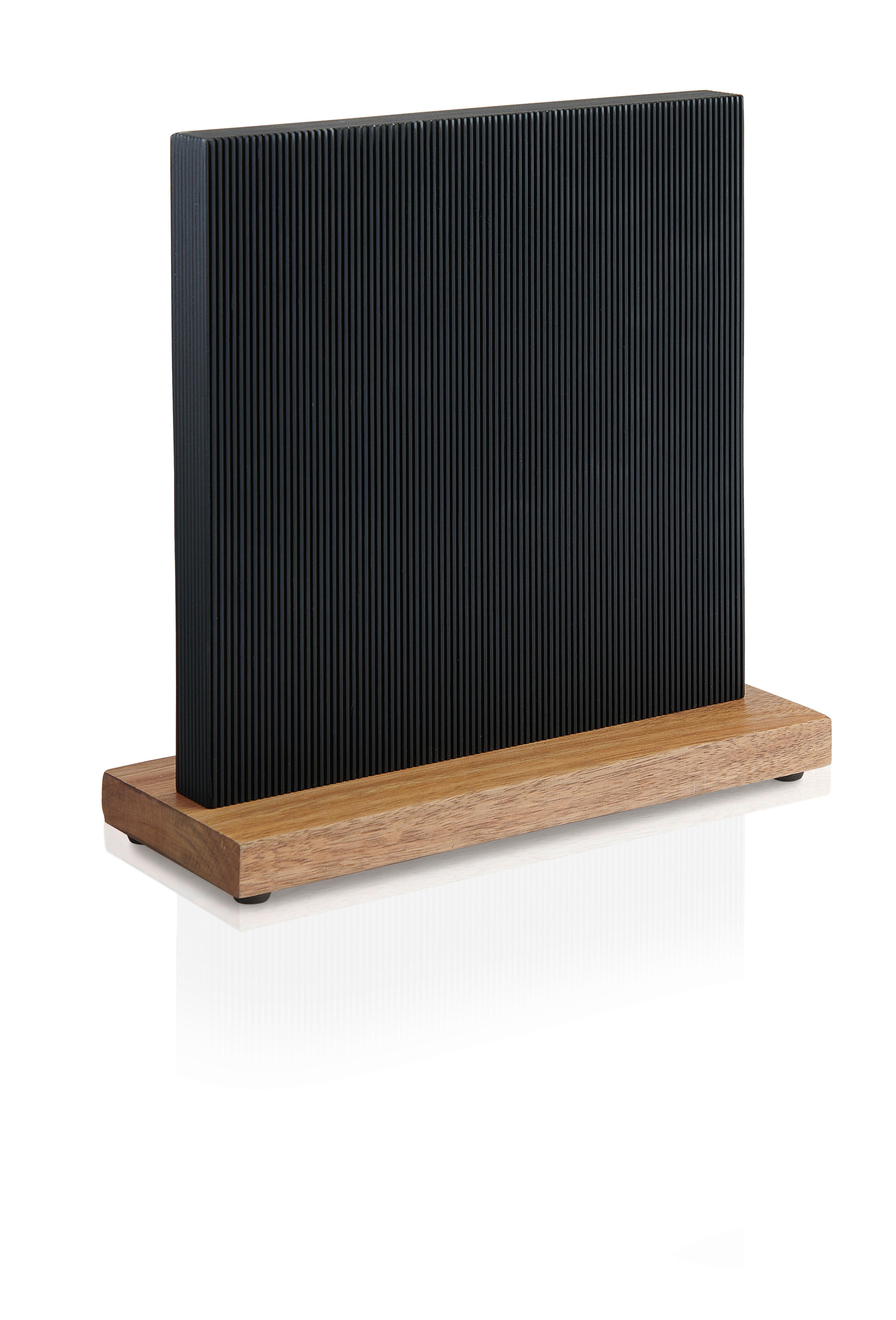 Stojan na nože Johannes - čierna/farba akácie, Modern, drevo (24/23,3/9,5cm)