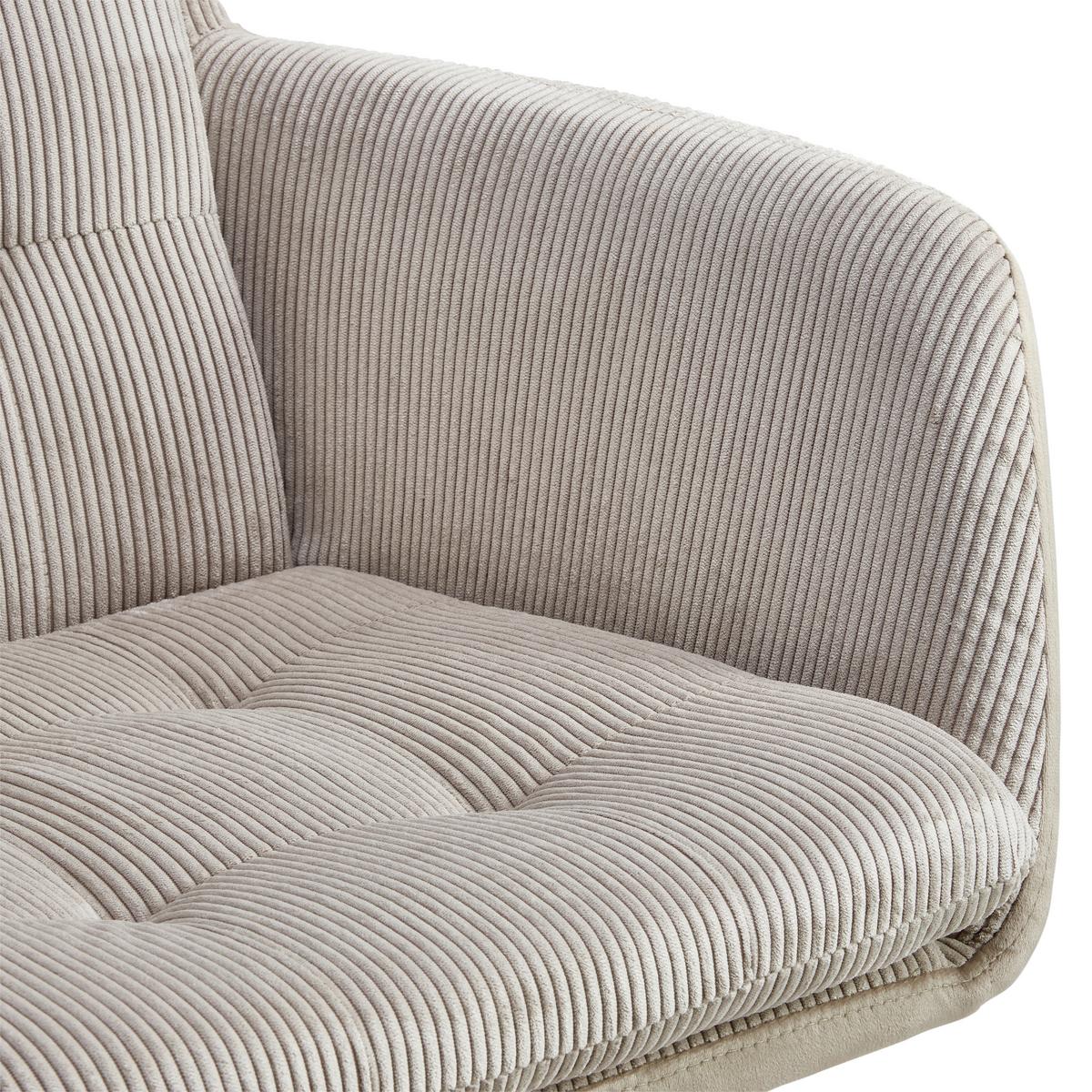 Armlehnstuhl Nizza - Beige/Schwarz, LIFESTYLE, Textil/Metall (60/94/64cm) - MID.YOU