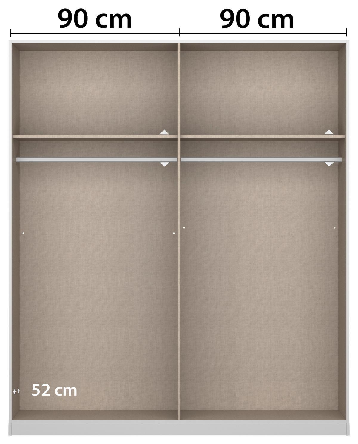 Drehtürenschrank Artemis 181 Cm Anthrazit/eiche Dekor - Anthrazit/Eiche Artisan, MODERN, Glas/Holzwerkstoff (181/210/54cm) - Rauch Möbel