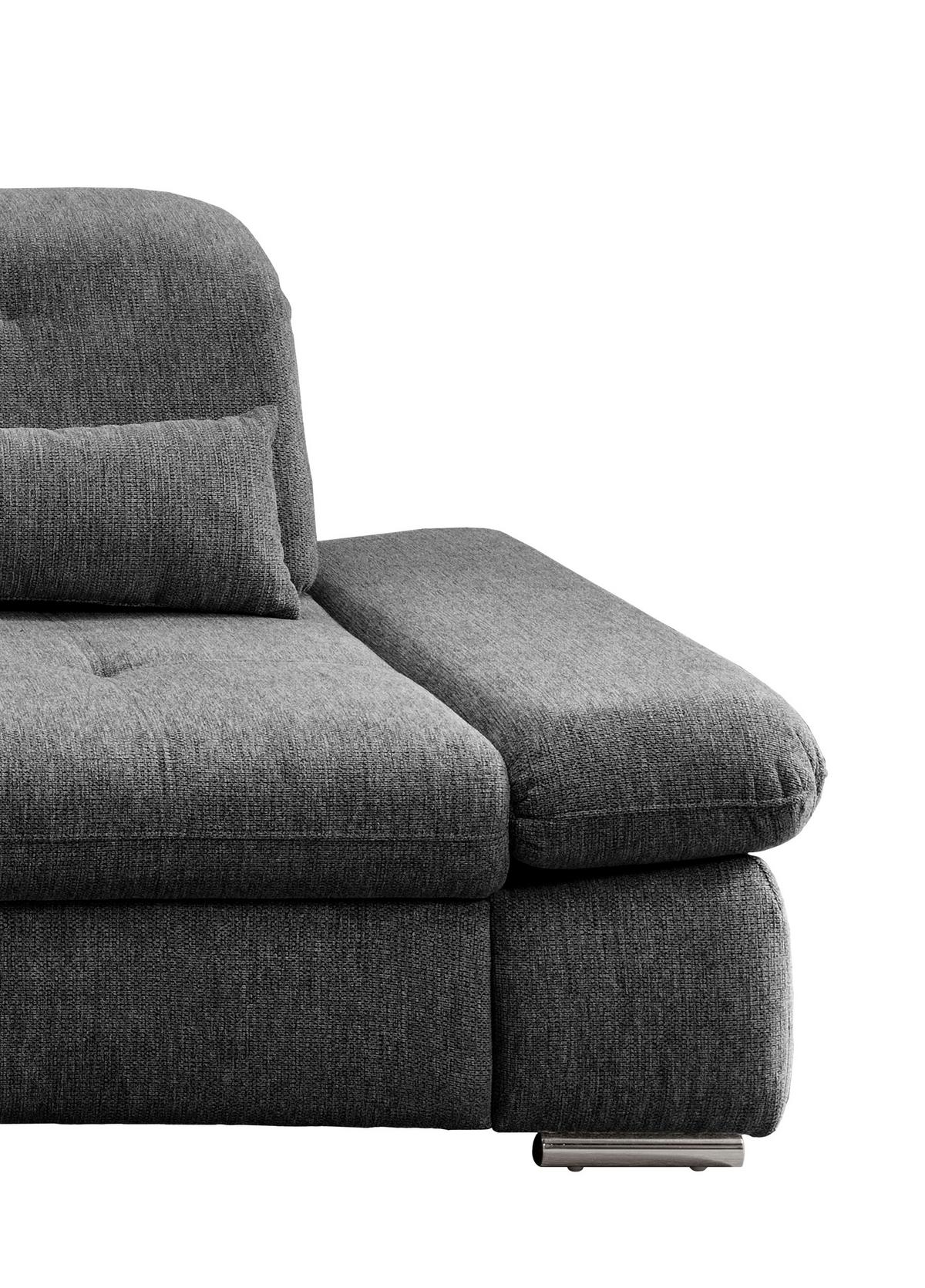 Ecksofa Dalida Anthrazit S: 196x300 cm - Chromfarben/Anthrazit, Design, Textil (196/300cm) - Livetastic